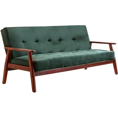 SALESFEVER Skagen Sofa - 3-Sitzer, Samtoptik, Grün SALESFEVER Skagen Sofa - 3-Sitzer, Samtoptik, Grün