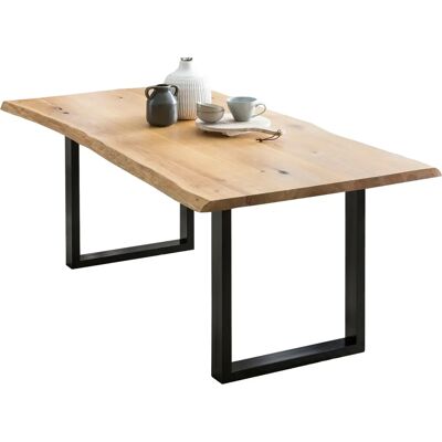 SALESFEVER Esstisch aus Eiche - Rechteckig, 240x100cm, Schwarz/Natur SALESFEVER Esstisch aus Eiche - Rechteckig, 240x100cm, Schwarz/Natur