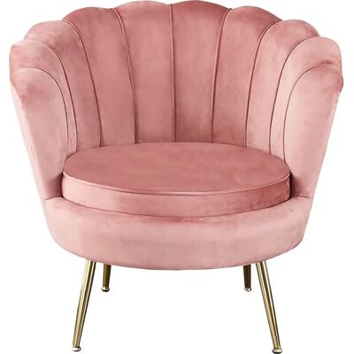 SALESFEVER Clam Samtvelours Pink Sessel - Loungesessel SALESFEVER Clam Samtvelours Pink Sessel - Loungesessel