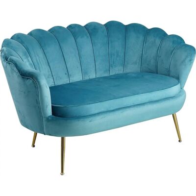 SALESFEVER Clam Blau Samtvelours Sofa SALESFEVER Clam Blau Samtvelours Sofa