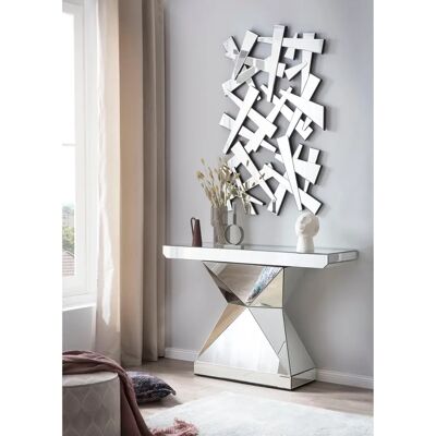SALESFEVER Silber Konsolentisch - Futuristisches Spiegel-Design SALESFEVER Silber Konsolentisch - Futuristisches Spiegel-Design