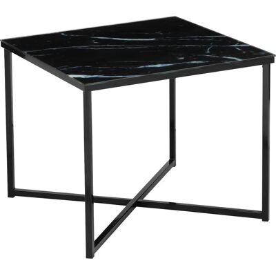 SALESFEVER Beistelltisch - Quadratisch Glas Metall Schwarz SALESFEVER Beistelltisch - Quadratisch Glas Metall Schwarz