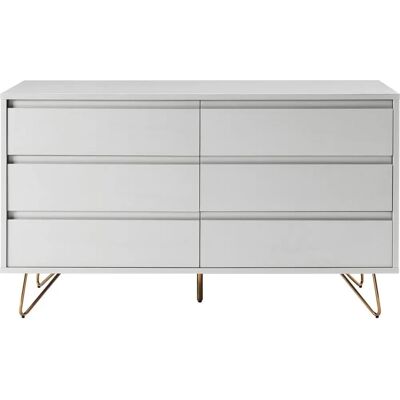 SALESFEVER Weiß/Gold 120x70x40cm Skandinavischer Sideboard SALESFEVER Weiß/Gold 120x70x40cm Skandinavischer Sideboard