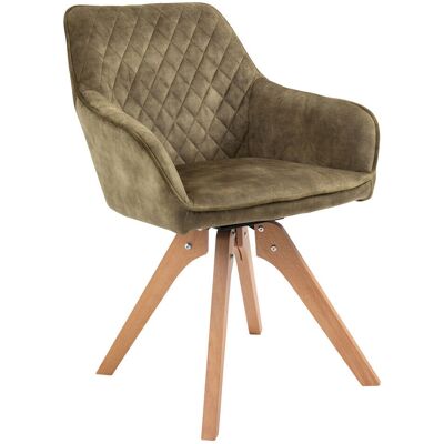 Chaise SALESFEVER pivotante à 180° - Velours vert - Publicité Chaise SALESFEVER pivotante à 180° - Velours vert - Publicité