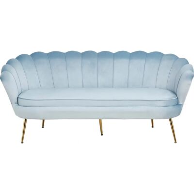 SALESFEVER Clam - 3er-Sofa Samt - Hellgrau SALESFEVER Clam - 3er-Sofa Samt - Hellgrau