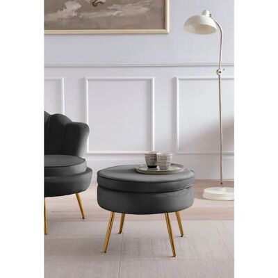 SALESFEVER Clam Samt Runde Hocker - Ottomane SALESFEVER Clam Samt Runde Hocker - Ottomane