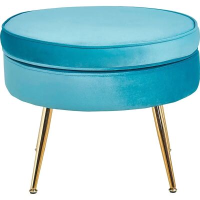SALESFEVER Clam - Samt-Runder Hocker mit Hohem Sitzkissen SALESFEVER Clam - Samt-Runder Hocker mit Hohem Sitzkissen