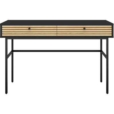 SALESFEVER Schreibtisch - 120x75x50cm, Schwarz, MDF, Eiche Furnier - Schreibtisch SALESFEVER Schreibtisch - 120x75x50cm, Schwarz, MDF, Eiche Furnier - Schreibtisch