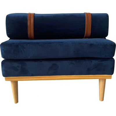 SALESFEVER Daybett - Blau Natur Samtvelours - 75x180 cm - Tagesbett SALESFEVER Daybett - Blau Natur Samtvelours - 75x180 cm - Tagesbett