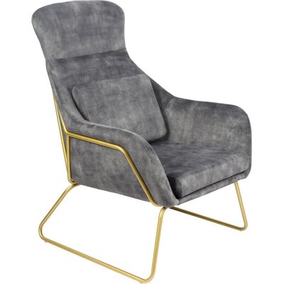 SALESFEVER Velvet Sessel - Messingrahmen - 73x102x80cm - Relaxsessel SALESFEVER Velvet Sessel - Messingrahmen - 73x102x80cm - Relaxsessel