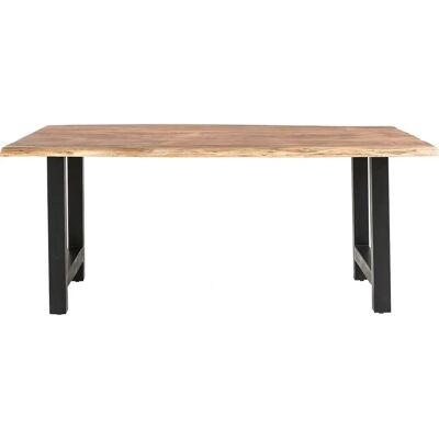 SALESFEVER Esstisch aus Massivholz - Rechteckig, Schwarz/Natur SALESFEVER Esstisch aus Massivholz - Rechteckig, Schwarz/Natur