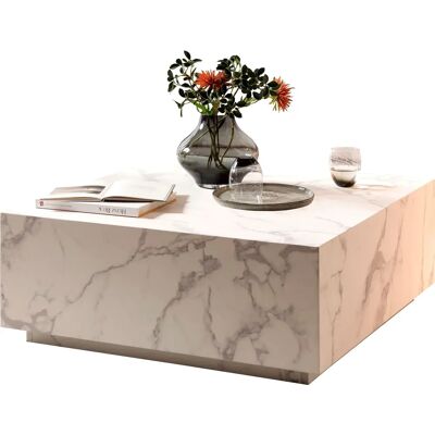 Table basse SALESFEVER en imitation marbre blanc - Carrée 90x90 cm - Publicité Table basse SALESFEVER en imitation marbre blanc - Carrée 90x90 cm - Publicité