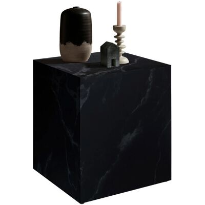 SALESFEVER Beistelltisch - 45cm x 50cm - Schwarz, Marmoroptik SALESFEVER Beistelltisch - 45cm x 50cm - Schwarz, Marmoroptik