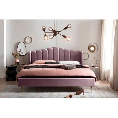 SALESFEVER Rosen Samtbett - 140x200cm - Bettgestell in Gold SALESFEVER Rosen Samtbett - 140x200cm - Bettgestell in Gold