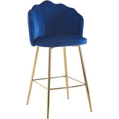SALESFEVER Clam Moderner Samt Velours Barhocker - Barhocker SALESFEVER Clam Moderner Samt Velours Barhocker - Barhocker