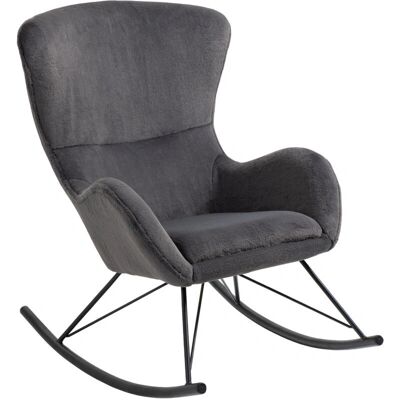 SALESFEVER Sessel - Dunkelgrau Faux Fell in Lammfelloptik SALESFEVER Sessel - Dunkelgrau Faux Fell in Lammfelloptik
