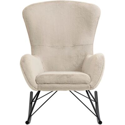 SALESFEVER Sessel - Beige, Lammfelloptik, Schwarz - Sitzmöbel SALESFEVER Sessel - Beige, Lammfelloptik, Schwarz - Sitzmöbel