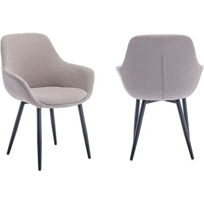 SALESFEVER Armlehnstuhl - Bouclé Stoff, Modernes Design, 2er Set SALESFEVER Armlehnstuhl - Bouclé Stoff, Modernes Design, 2er Set