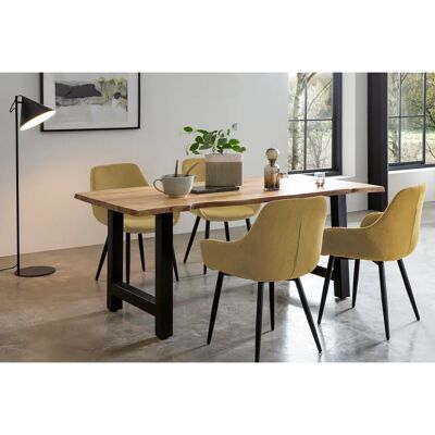 SALESFEVER Beigefarbene 5-teilige Essgruppe - Massivholz & Cord SALESFEVER Beigefarbene 5-teilige Essgruppe - Massivholz & Cord