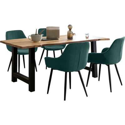 SalesFever Essgruppe - Grün, 180x90 cm, Massivakazienholz SalesFever Essgruppe - Grün, 180x90 cm, Massivakazienholz