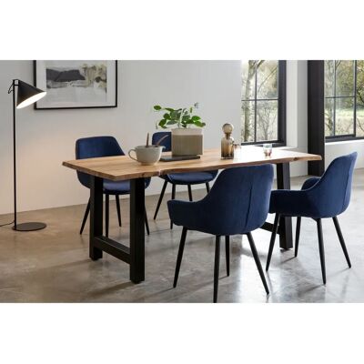 SALESFEVER Essgruppe - Moderner Massivholztisch mit Cord-Stühlen SALESFEVER Essgruppe - Moderner Massivholztisch mit Cord-Stühlen