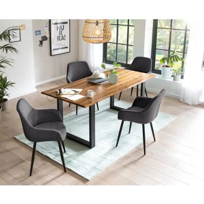 SALESFEVER Essgruppe - 160-85 - Grau - Baumkante - Modern SALESFEVER Essgruppe - 160-85 - Grau - Baumkante - Modern