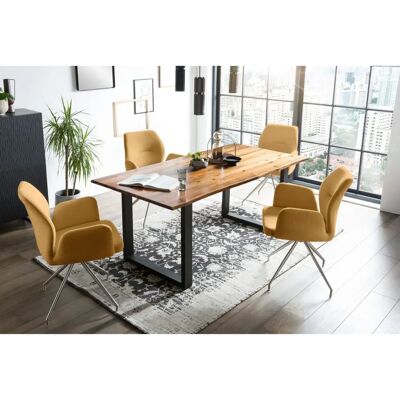 SALESFEVER Essgruppe - Holz, Gelb, Cognac, Schwarz - Essgruppe SALESFEVER Essgruppe - Holz, Gelb, Cognac, Schwarz - Essgruppe
