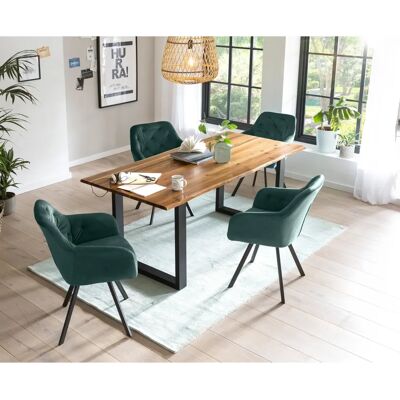 SALESFEVER Grüne Essgruppe - Samt, Massivholz, 160cm SALESFEVER Grüne Essgruppe - Samt, Massivholz, 160cm