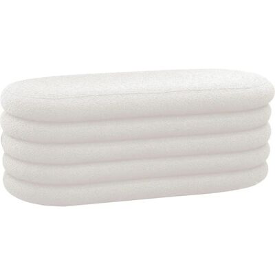 Pouf de Rangement Blanc Bouclé SALESFEVER - Pouf - Publicité Pouf de Rangement Blanc Bouclé SALESFEVER - Pouf - Publicité