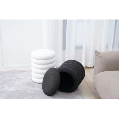 SalesFever Hocker - Bouclé Weiß - 38x45x38 cm - Hocker SalesFever Hocker - Bouclé Weiß - 38x45x38 cm - Hocker