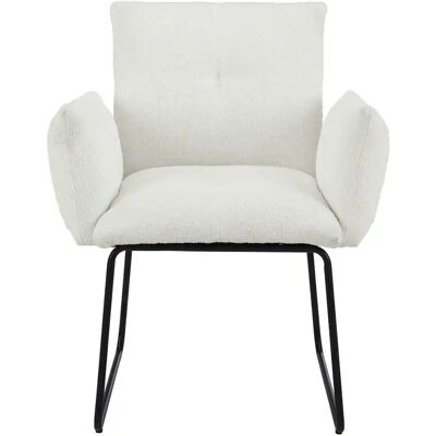 FAUTEUIL SALESFEVER - Tissu Bouclé Blanc Design Moderne - Publicité FAUTEUIL SALESFEVER - Tissu Bouclé Blanc Design Moderne - Publicité