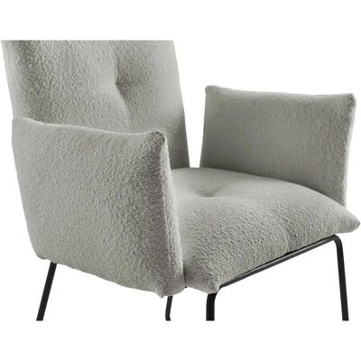 SALESFEVER Sessel - Hellgrau Bouclé Stoff mit Wellenunterstützung SALESFEVER Sessel - Hellgrau Bouclé Stoff mit Wellenunterstützung