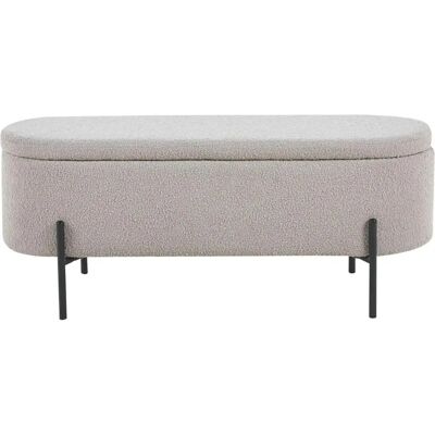 SalesFever Hockerbank - 110 x 44 x 40 cm Bouclé, Taupe & Grau SalesFever Hockerbank - 110 x 44 x 40 cm Bouclé, Taupe & Grau