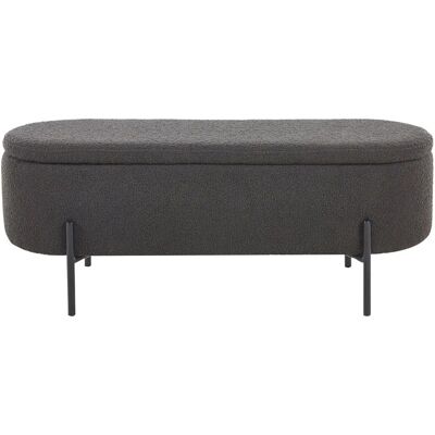 SALESFEVER Hockerbank - 110x44x40cm Bouclé Anthrazit - Stauraum SALESFEVER Hockerbank - 110x44x40cm Bouclé Anthrazit - Stauraum