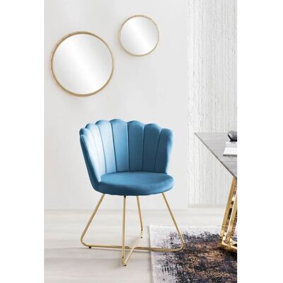 SALESFEVER Samtarmstuhl - 2er Set, Blau - Modernes Design SALESFEVER Samtarmstuhl - 2er Set, Blau - Modernes Design
