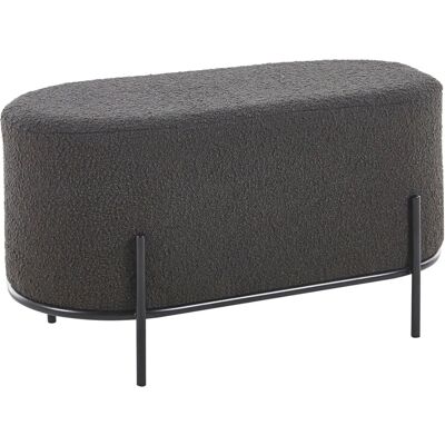 SalesFever Hocker - Bouclé Stoff - Anthrazit - 150kg Belastbar - Moderner Stil SalesFever Hocker - Bouclé Stoff - Anthrazit - 150kg Belastbar - Moderner Stil