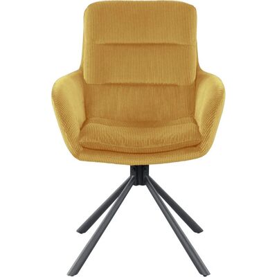SALESFEVER Armlehnstuhl in Cord-Optik Gold - Armchair SALESFEVER Armlehnstuhl in Cord-Optik Gold - Armchair