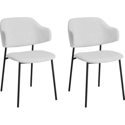 Chaise avec Accoudoirs SALESFEVER Bouclé - Lot de 2 Style Scandinave - Publicité Chaise avec Accoudoirs SALESFEVER Bouclé - Lot de 2 Style Scandinave - Publicité