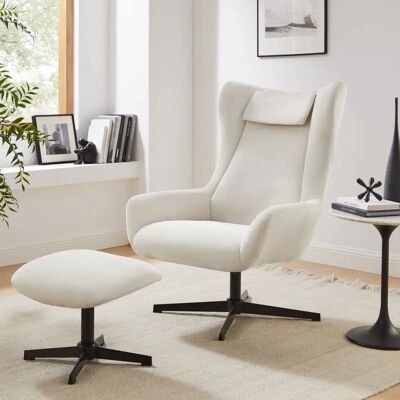 SALESFEVER Modell 367827 Drehbarer Sessel - Moderner Beige Cord SALESFEVER Modell 367827 Drehbarer Sessel - Moderner Beige Cord