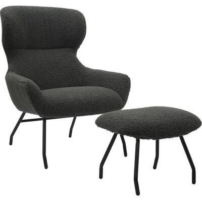 SalesFever Fauteuil et Pouf - Peluche Teddy - 367810 - Publicité SalesFever Fauteuil et Pouf - Peluche Teddy - 367810 - Publicité