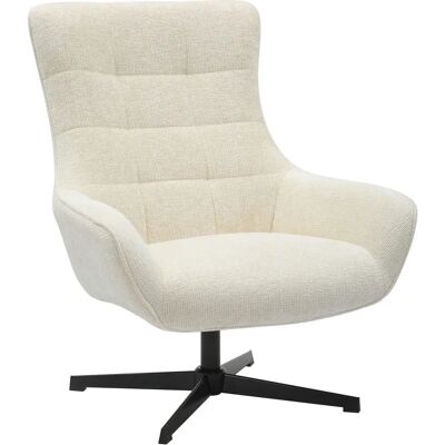 SALESFEVER Drehbarer Sessel - Chenille-Bezug Beige SALESFEVER Drehbarer Sessel - Chenille-Bezug Beige