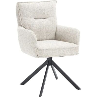 SALESFEVER Fauteuil Beige - Structure tissu pivotant - Publicité SALESFEVER Fauteuil Beige - Structure tissu pivotant - Publicité