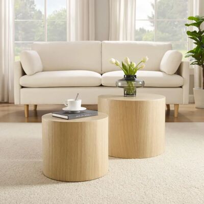 Table basse beige chêne SALESFEVER - Canapé - Publicité Table basse beige chêne SALESFEVER - Canapé - Publicité