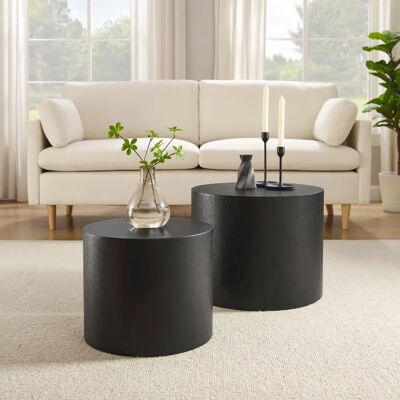 SALESFEVER Table basse ronde en MDF avec placage de hêtre - Tische - Publicité SALESFEVER Table basse ronde en MDF avec placage de hêtre - Tische - Publicité