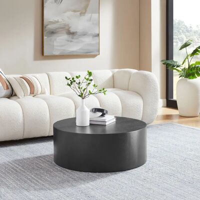 SALESFEVER Schwarzer runder MDF Eschenfurnier Couchtisch - Tische SALESFEVER Schwarzer runder MDF Eschenfurnier Couchtisch - Tische
