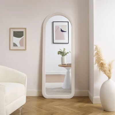 SALESFEVER Ganzkörperspiegel - Beige Rahmen - 60x160cm - MDF, Polyester, Spiegelglas SALESFEVER Ganzkörperspiegel - Beige Rahmen - 60x160cm - MDF, Polyester, Spiegelglas