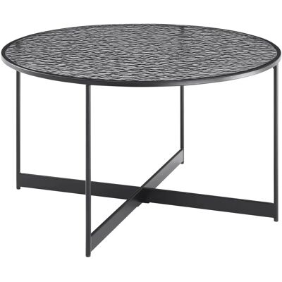 SALESFEVER Schwarzer Rundglas Couchtisch - Couchtisch SALESFEVER Schwarzer Rundglas Couchtisch - Couchtisch
