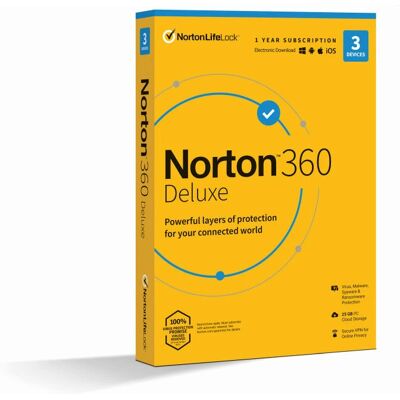 Norton - 360 Deluxe - Antivirus - 3 licenze - 1 anno Norton - 360 Deluxe - Antivirus - 3 licenze - 1 anno