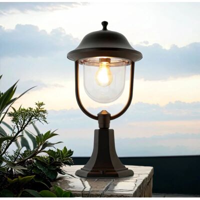 LICHT-ERLEBNISSE - Rustikale schwarze Außenlampe 55cm IP43 LICHT-ERLEBNISSE - Rustikale schwarze Außenlampe 55cm IP43