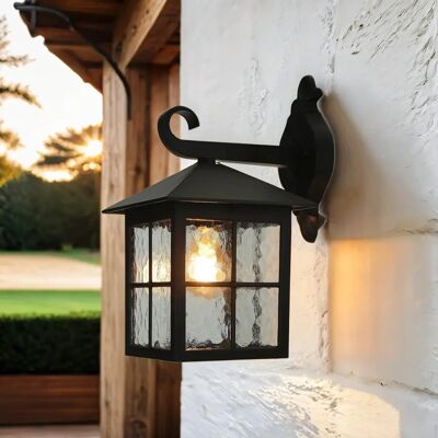 Licht-Erlebnisse Garten-Wandlampe - Rustikal IP43 E27 - Schwarz Licht-Erlebnisse Garten-Wandlampe - Rustikal IP43 E27 - Schwarz